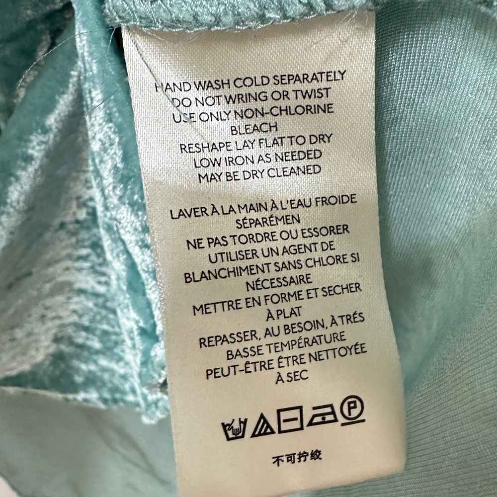 Anthropologie Pilcro Hadley Crushed Velvet Button Down Shirt 18W Aqua Holiday - Picture 7 of 11